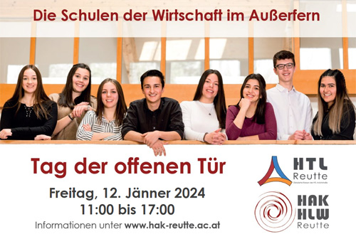 Tag der offenen Tür am Freitag, den 12.01.2023 von 11:00 bis 17:00 Uhr